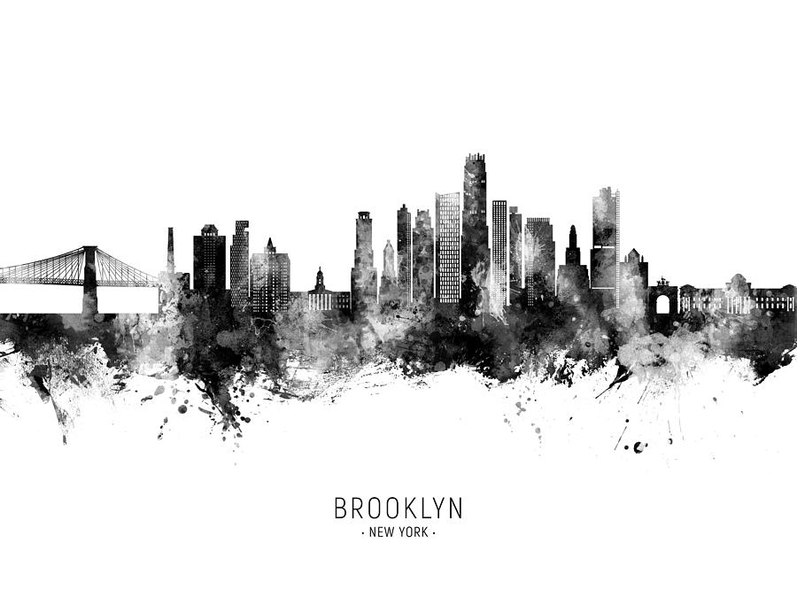 Brooklyn New York Skyline #53 Digital Art by Michael Tompsett