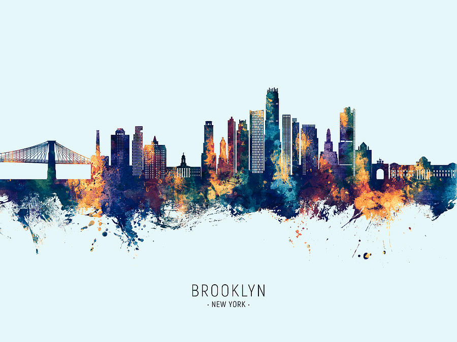 Brooklyn New York Skyline #55 Digital Art by Michael Tompsett