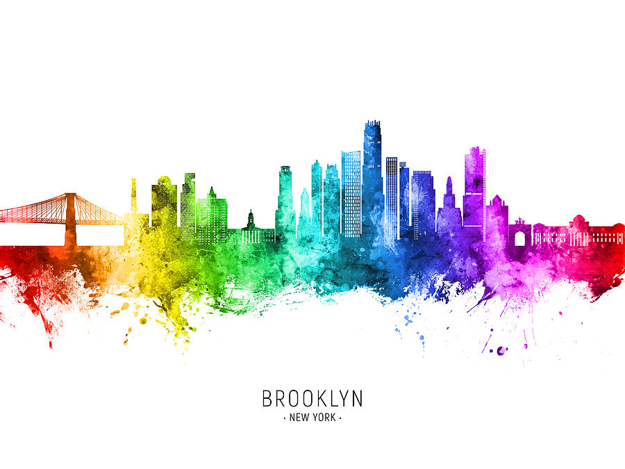 Brooklyn New York Skyline #56 Digital Art by Michael Tompsett