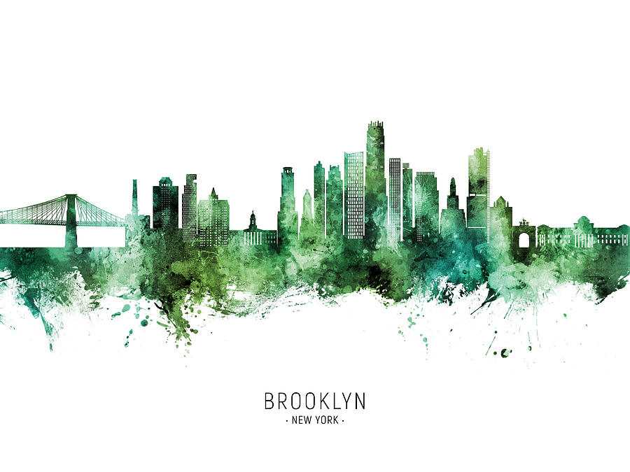Brooklyn New York Skyline #59 Digital Art by Michael Tompsett