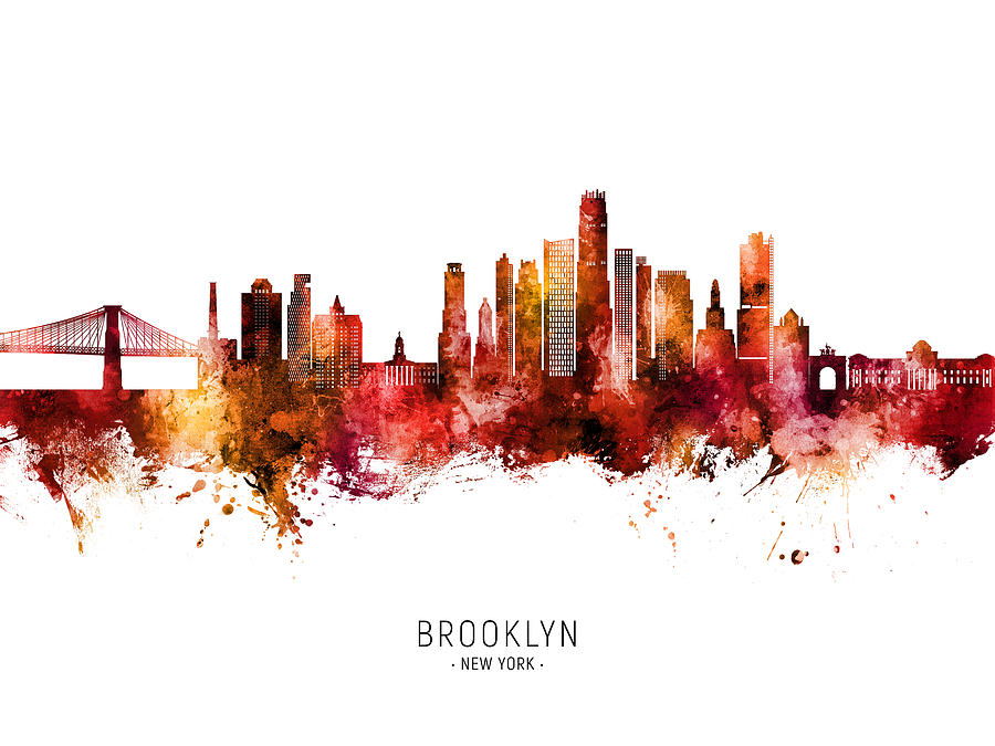 Brooklyn New York Skyline #62 Digital Art by Michael Tompsett