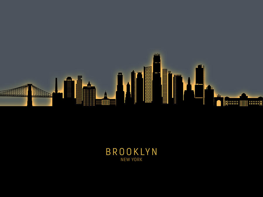 Brooklyn New York Skyline #65 Digital Art by Michael Tompsett