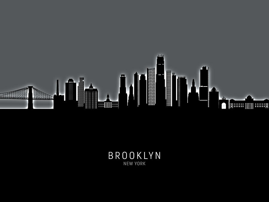 Brooklyn New York Skyline #66 Digital Art by Michael Tompsett