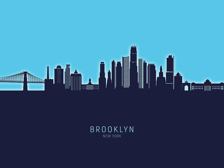 Brooklyn New York Skyline #68 Digital Art by Michael Tompsett