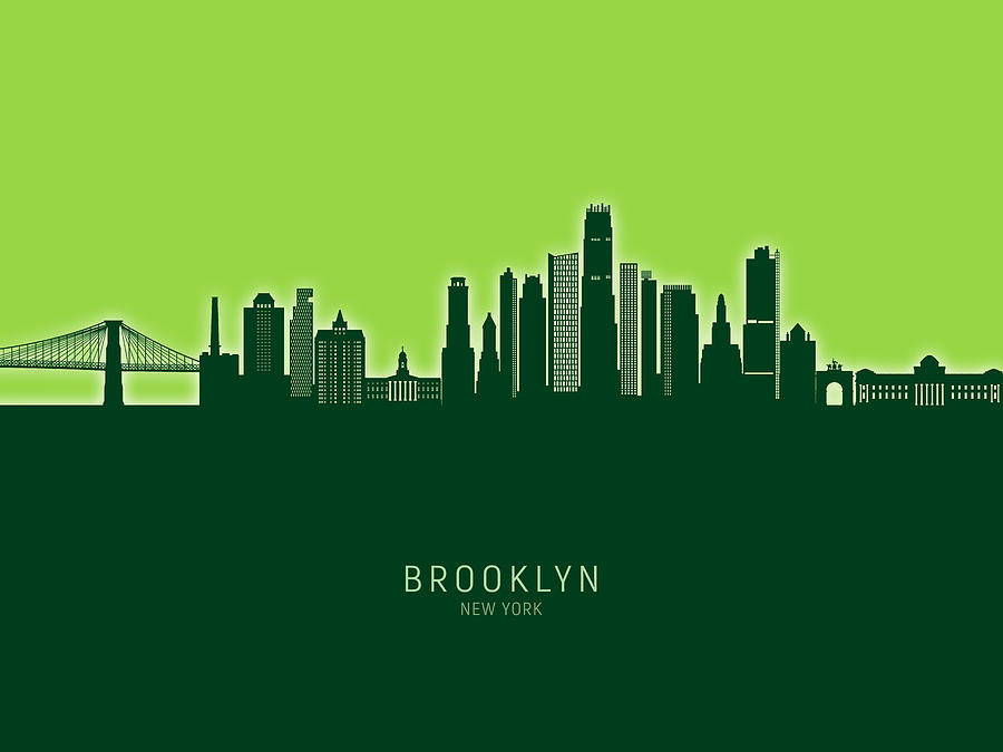 Brooklyn New York Skyline #69 Digital Art by Michael Tompsett