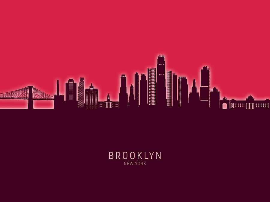Brooklyn New York Skyline #71 Digital Art by Michael Tompsett