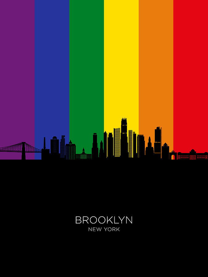 Brooklyn New York Skyline #73 Digital Art by Michael Tompsett