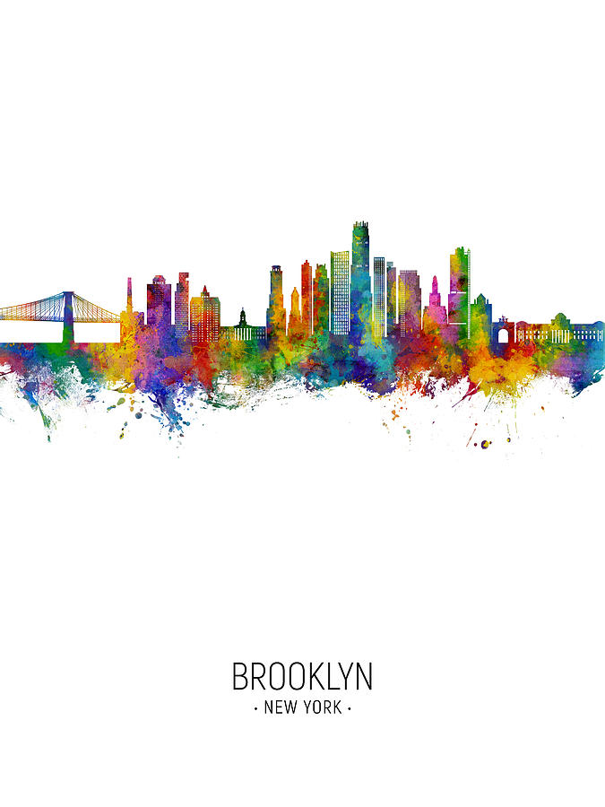 Brooklyn New York Skyline #74 Digital Art by Michael Tompsett