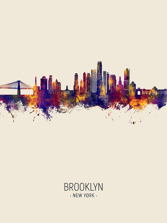 Brooklyn New York Skyline #75 Digital Art by Michael Tompsett