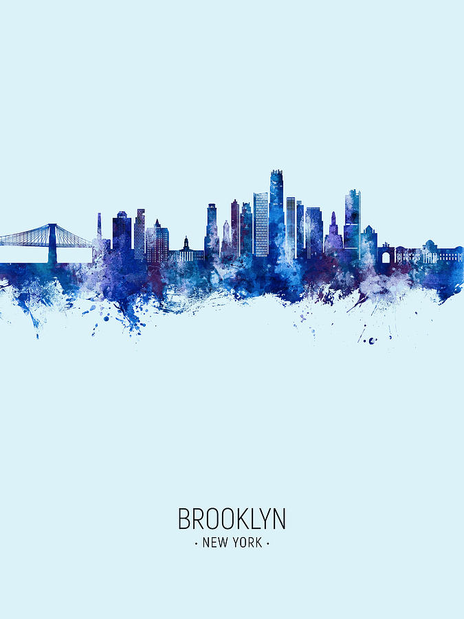 Brooklyn New York Skyline #76 Digital Art by Michael Tompsett