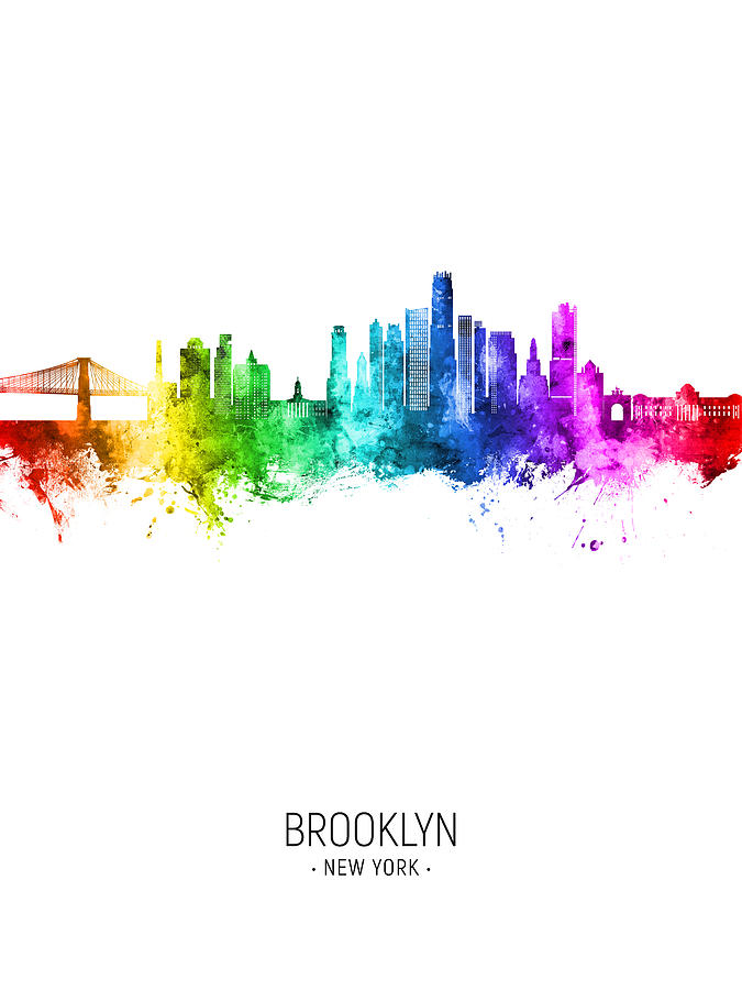 Brooklyn New York Skyline #77 Digital Art by Michael Tompsett