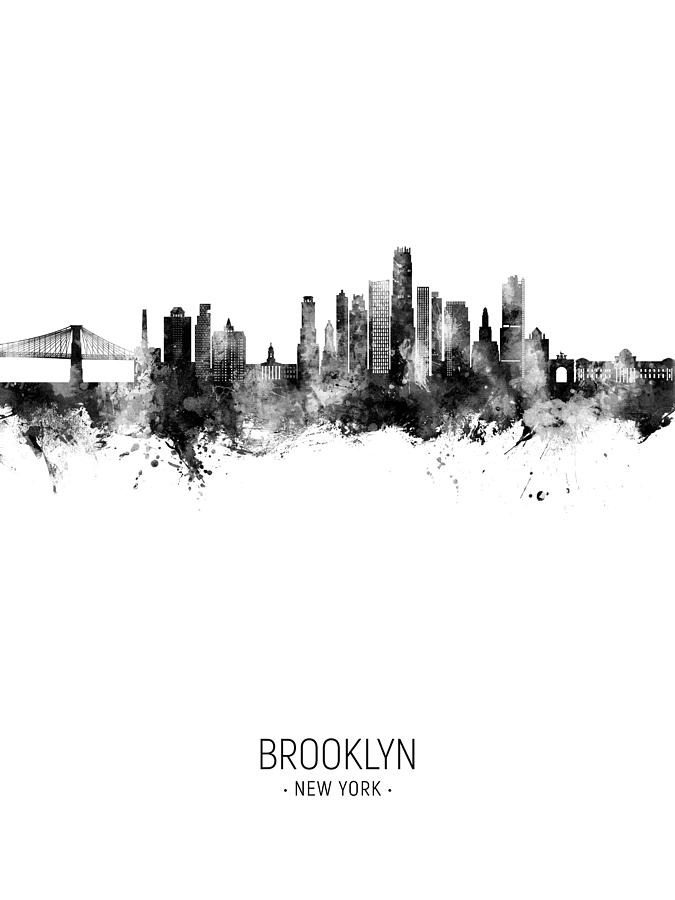 Brooklyn New York Skyline #78 Digital Art by Michael Tompsett