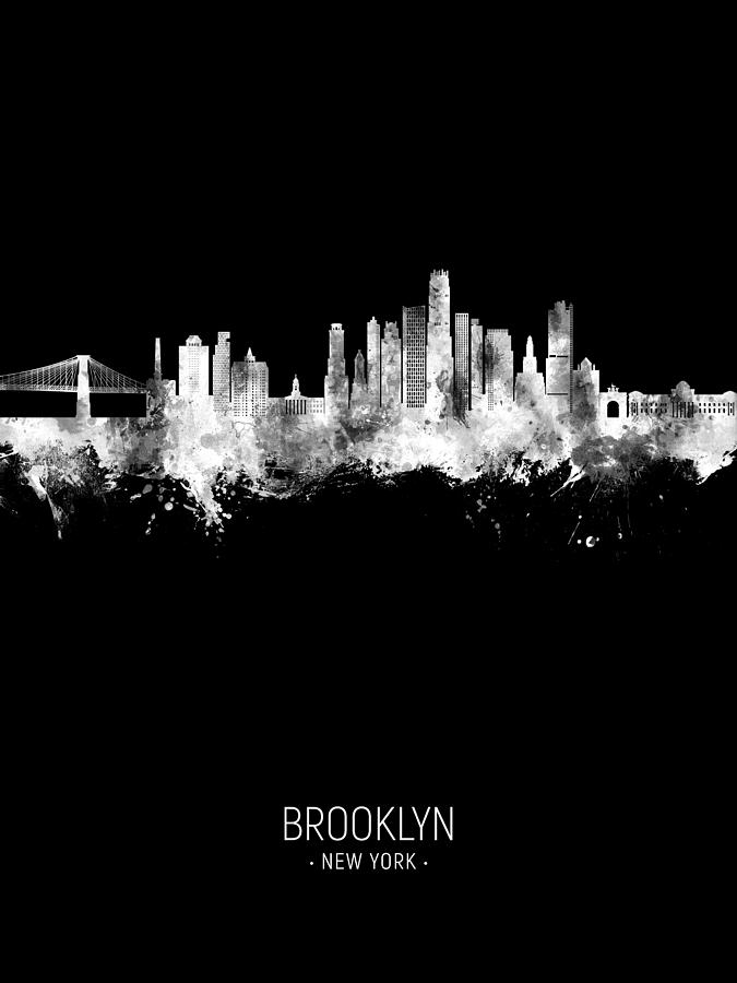 Brooklyn New York Skyline #79 Digital Art by Michael Tompsett