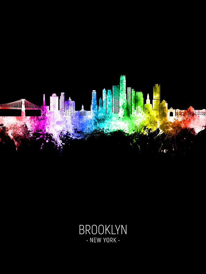Brooklyn New York Skyline #80 Digital Art by Michael Tompsett