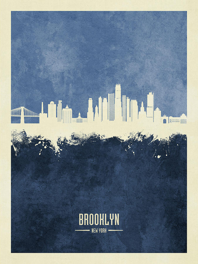 Brooklyn New York Skyline #85 Digital Art by Michael Tompsett