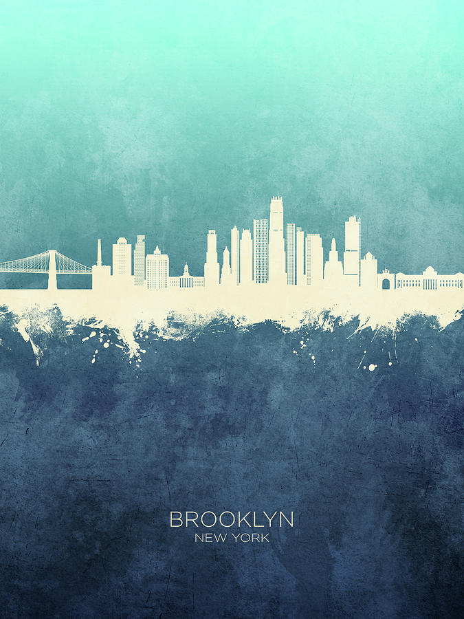 Brooklyn New York Skyline #87 Digital Art by Michael Tompsett