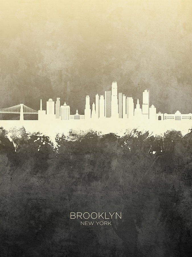 Brooklyn New York Skyline #88 Digital Art by Michael Tompsett