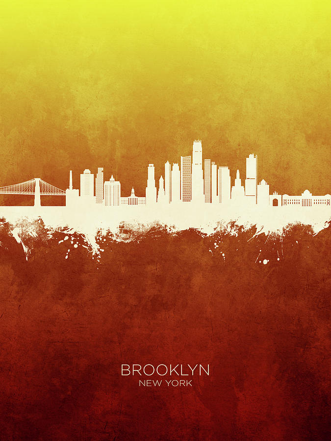 Brooklyn New York Skyline #89 Digital Art by Michael Tompsett