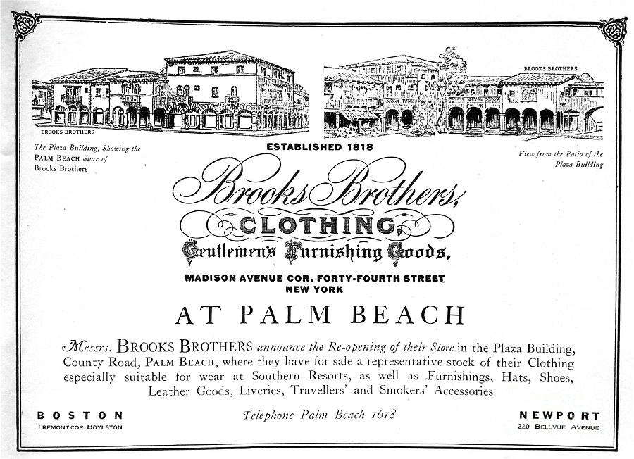 Brooks Brothers 1926 Palm Beach Ad Photograph by Robert Birkenes