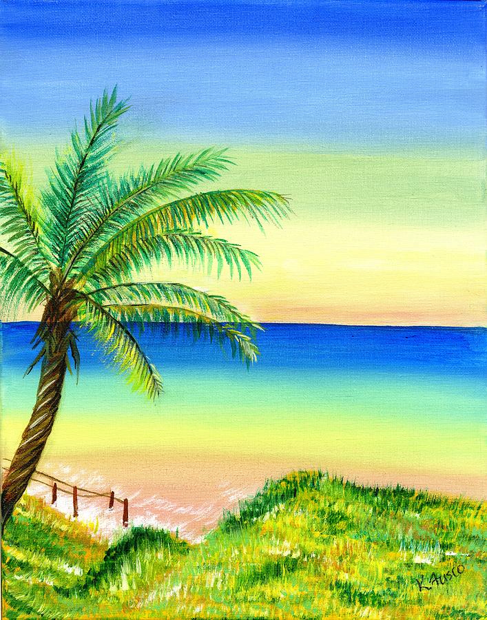 Sandy Beach Painting by Karen Fusco - Fine Art America