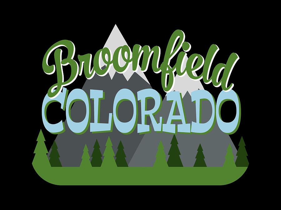 Broomfield Colorado Retro Mountains Trees Digital Art by Flo Karp