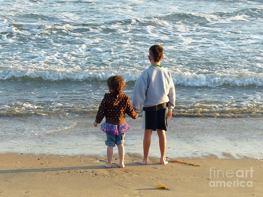 Brother and Sister on the Beach Photograph by Connie Sloan - Fine Art ...