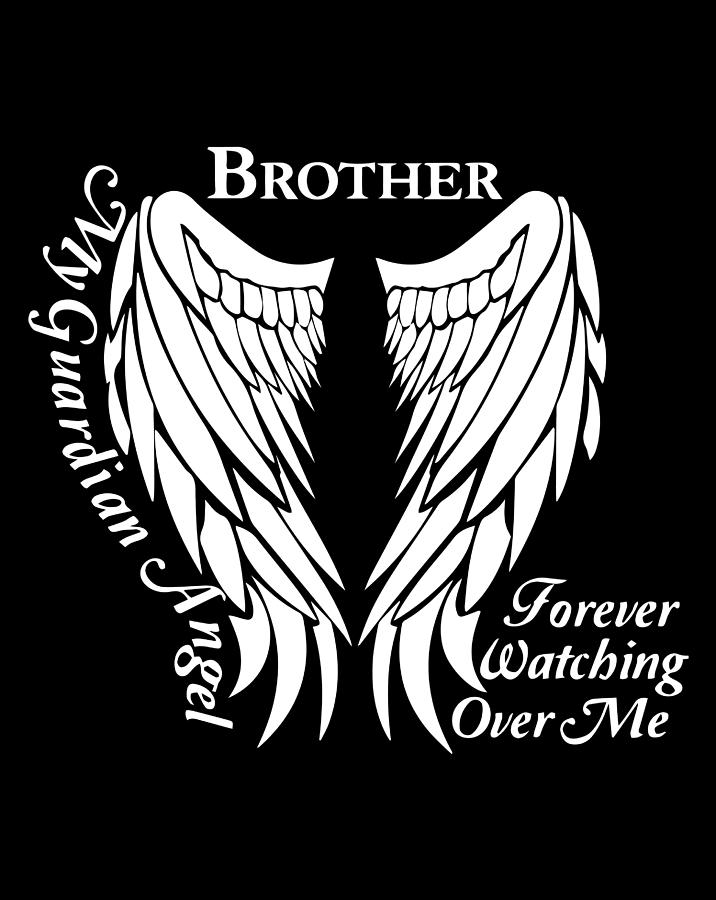 Brother Guardian Angel Memorial Gift For Loss Of Brother Drawing by ...