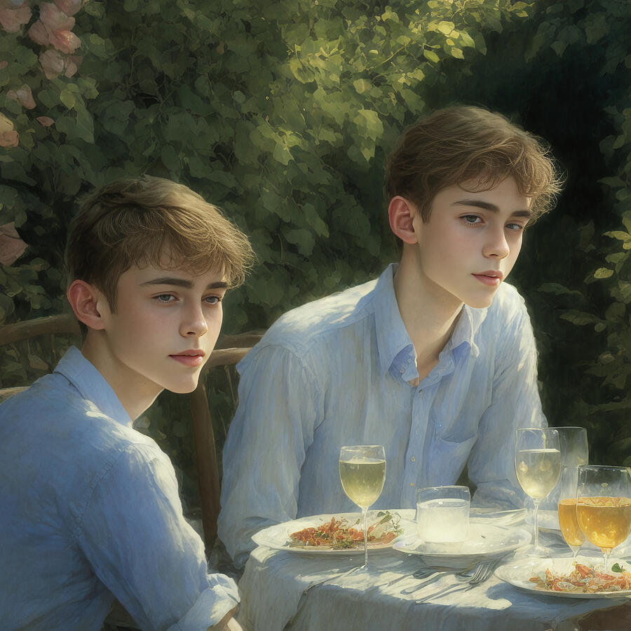 Brothers At Lunch In The Garden Digital Art by Gregory Adams - Pixels