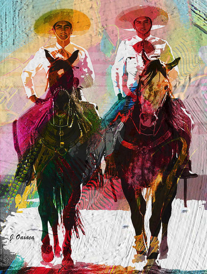 Colorful Brothers Mixed Media by J U A N - O A X A C A