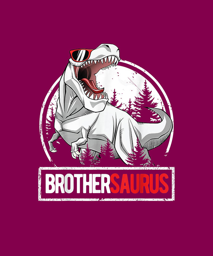 Brothersaurus Shirt Boys Rex Birthday Party Dinosaur Brother Drawing by ...