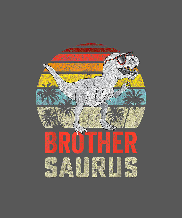 Brothersaurus T Rex Dinosaur Brother Saurus Family Drawing by Alicia Cosper