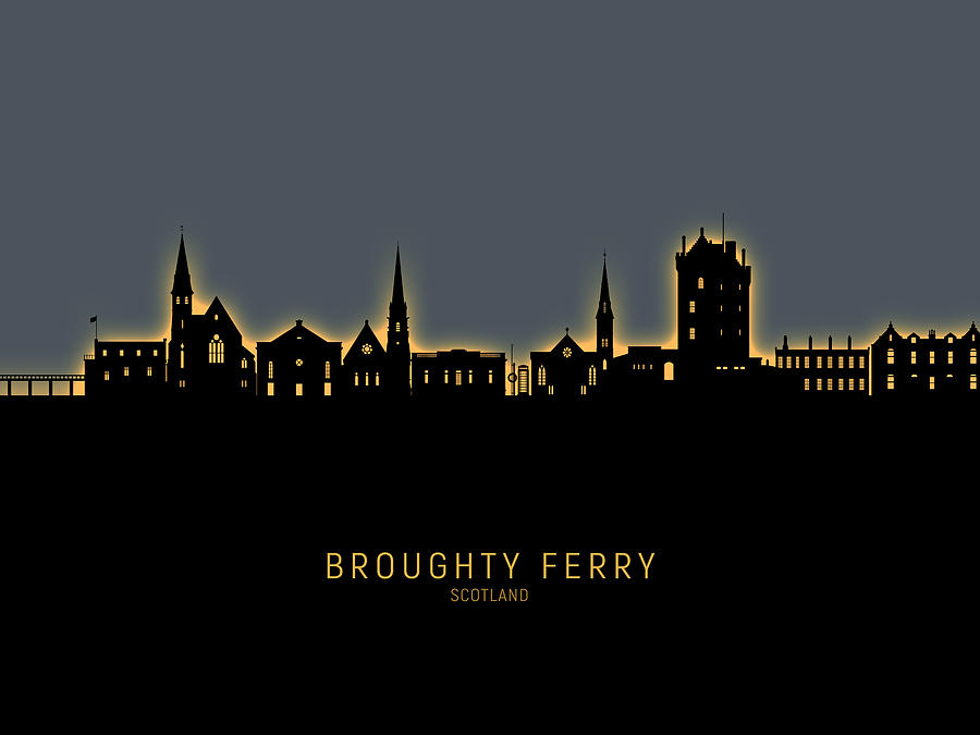 Broughty Ferry Scotland Skyline #03 Digital Art by Michael Tompsett