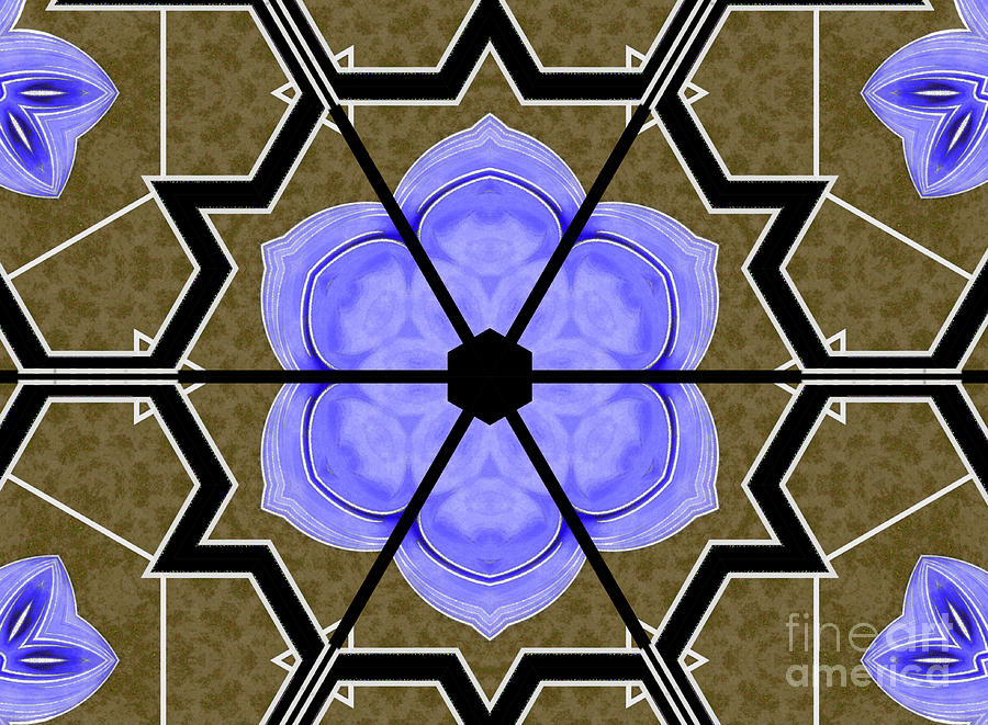 Brown and Blue Globe Kaleidoscope Digital Art by Charles Robinson
