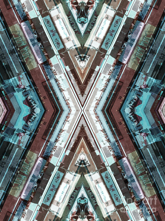 Brown And Blue Kaleidoscope Digital Art by Phil Perkins