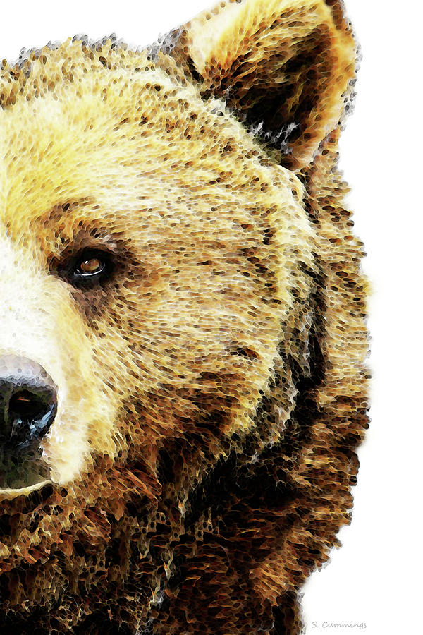 Brown Bear Animal Art - Stare Painting by Sharon Cummings