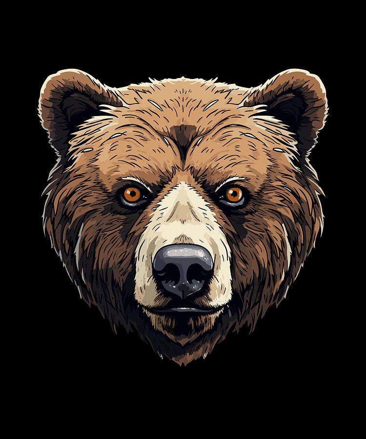 Brown Bear Face - Wild Whimsy Digital Art by Manuel Schmucker - Fine ...