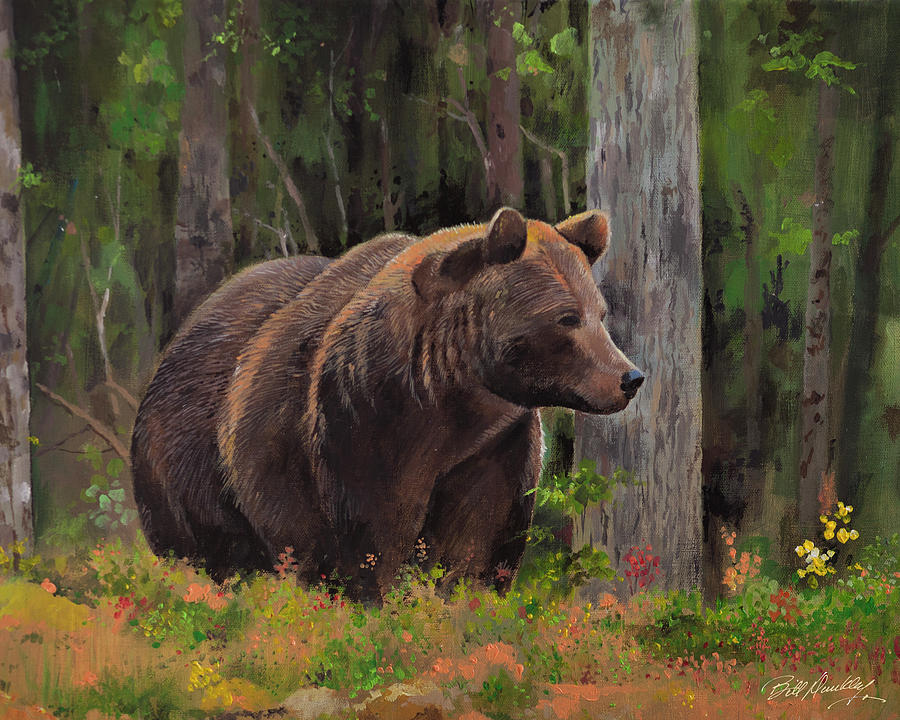 Brown Bear in the Wild Painting by Bill Dunkley