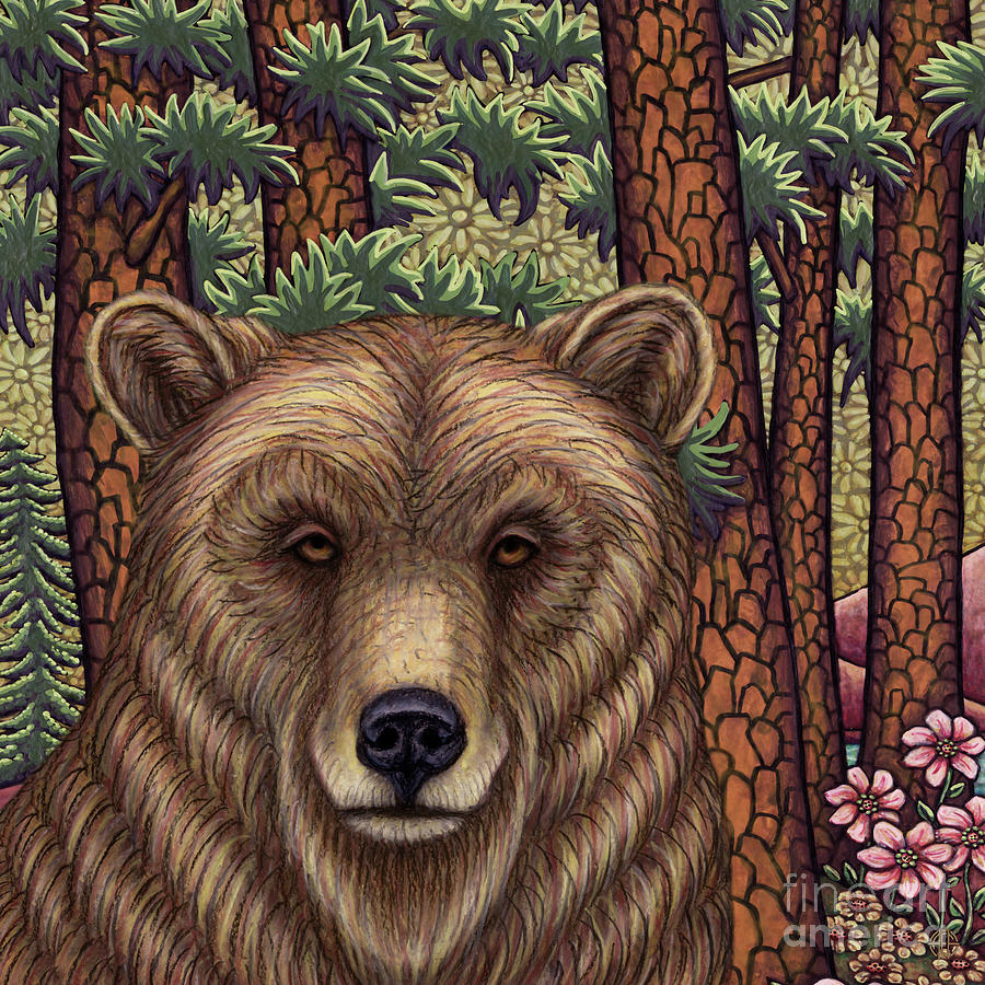 Brown Bear Pines Painting by Amy E Fraser