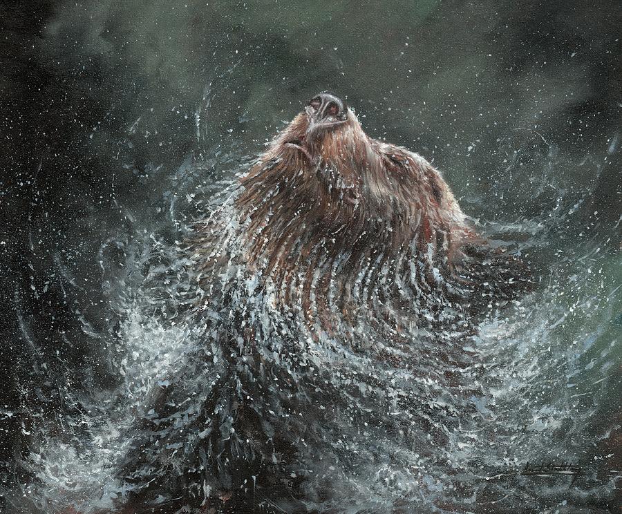 Brown Bear Splash And Shake Painting