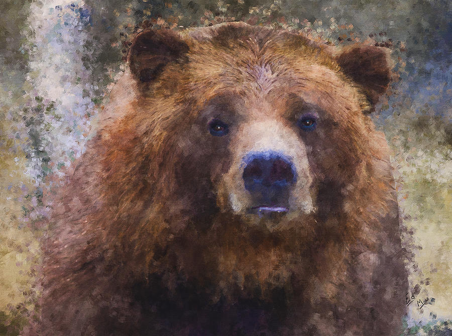 Brown bear Painting by William Mace
