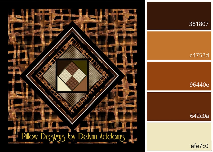 Brown Black Fabric Motif Swatch for Home Decor Decorating Ideas Digital Art by Delynn Addams