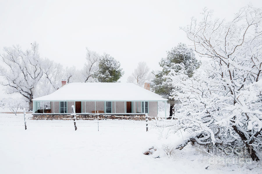 Brown Canyon Ranch House In Snow Photograph by Al Andersen