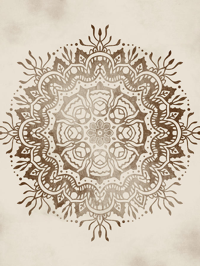 Brown Coffee Mandala - Pattern 20 Digital Art By Aga And Artur 