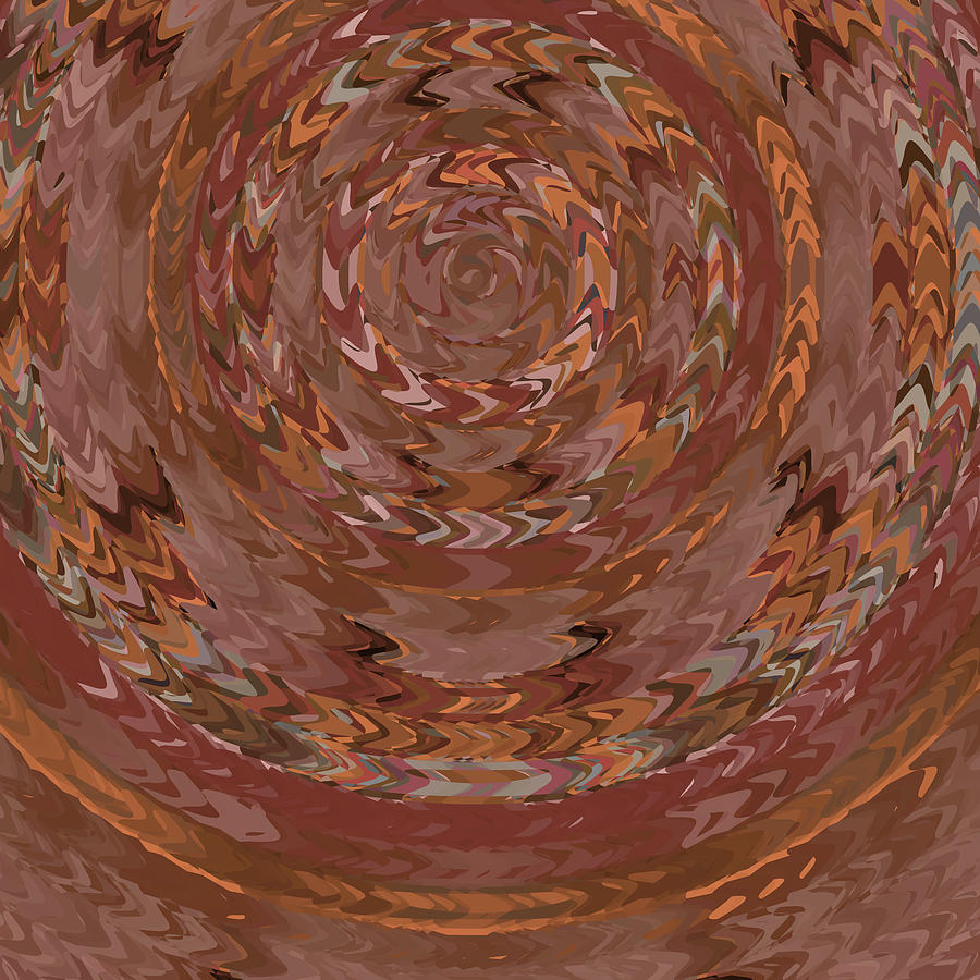 Brown Copper Concentric Circles Digital Art by Judi Hall