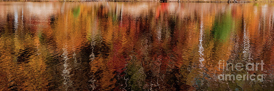 Brown County Autumn Lake Reflections 3 to 1 aspect ratio Photograph by Aloha Art