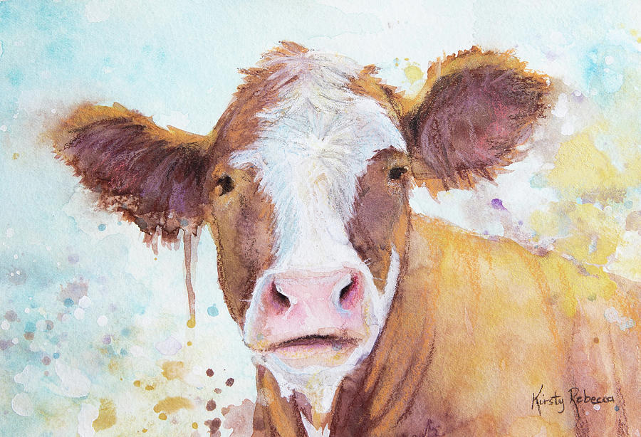 Brown Cow Painting by Kirsty Rebecca
