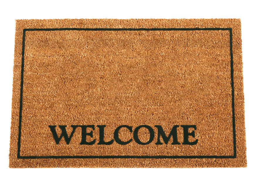 Brown doormat with Welcome and a rectangular frame Photograph by SAMIphoto