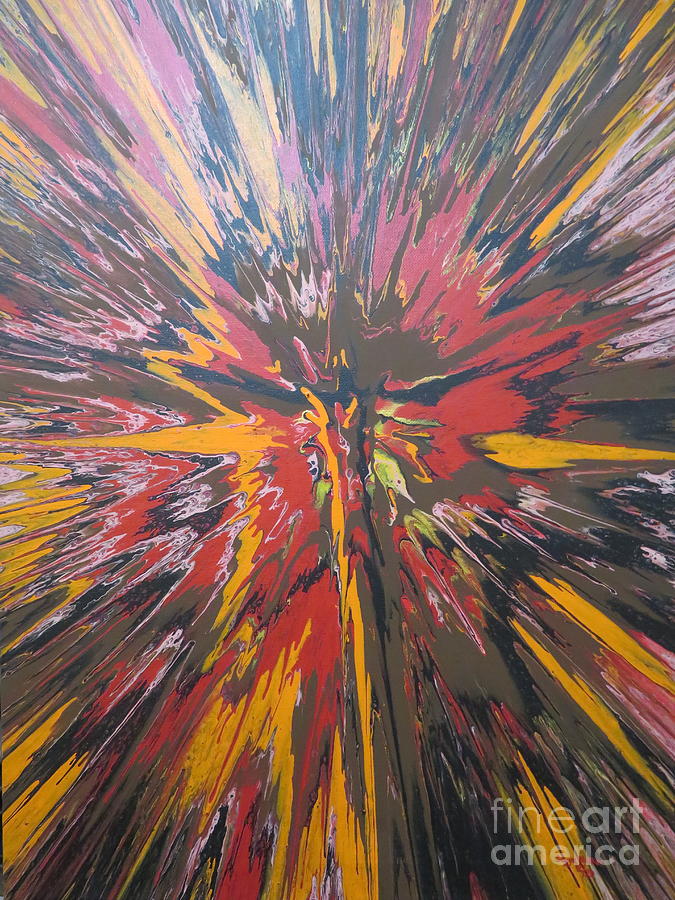 Brown Explosion Painting by Sonya Walker
