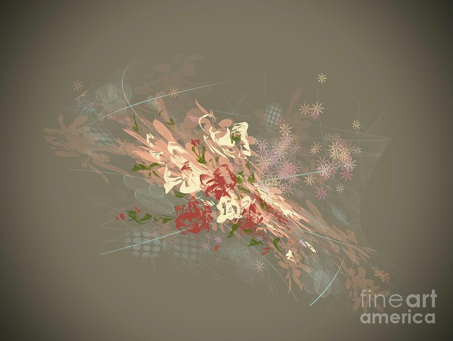 Brown Floral Abstract Digital Art by Gina De Gorna
