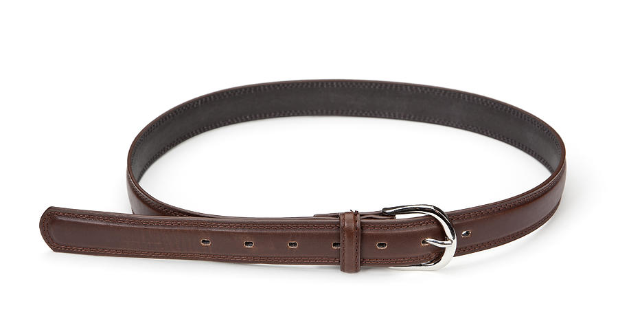 Brown Leather Belt Isolated Photograph by DonNichols